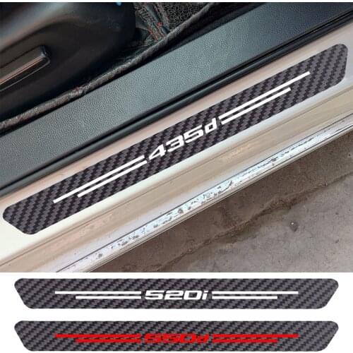 4PCS Car Door Threshold Sill Carbon Fiber Sticker For BMW 435d 435i 440i 518d 520d 520i 523i 525d 528i 530d 530i 535d 535i 550d