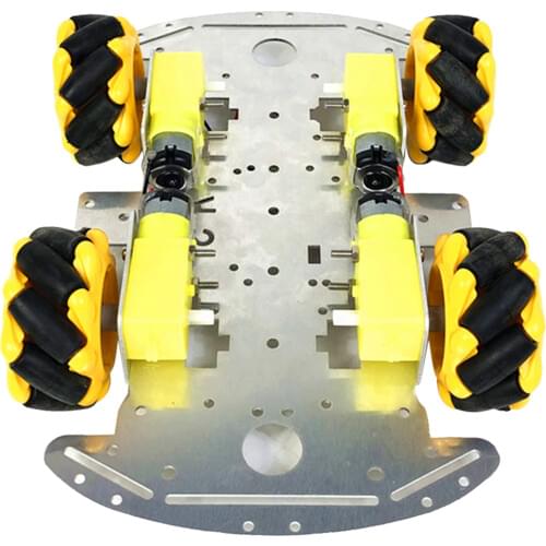 4WD Robot Smart Car Chassis Kits with Motor, Coupling, Mecanum Wheels for DIY Education Robot Smart Car Kit for Student