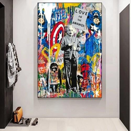 Disney Marvel Superhero Canvas Painting Disney Abstract Graffiti Banksy Art Posters and Print Wall Picture for Living Room Decor