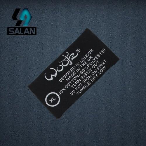 Free shipping Customized 200 pcs/lot clothing labels bids OEM eco-friendly damask woven garment labels for brand logos SPO001