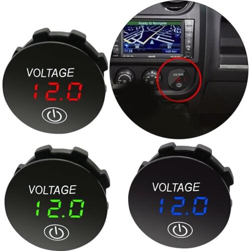 12v-24v Car Motorcycle Digital Panel Voltmeter With Touch On Off Switch Meter Tester Led Display For Auto Truck Boat Accessories