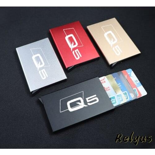 Anti-theft ID Credit Card Holder Men Women Porte Carte Thin Aluminium Wallets Pocket Case For Audi Q5 FYB Quattro Accessories