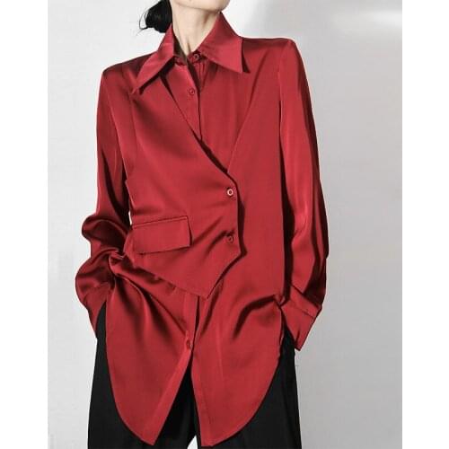 Duanshunie Womens Satin Shirts