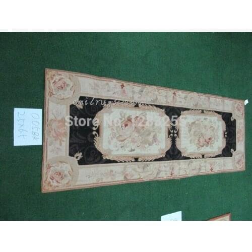 French Regional Rug With Large Needle Point Square Roses Handmade Wool Needlepoint New Listing Folk Art Wool Knitting Carpets