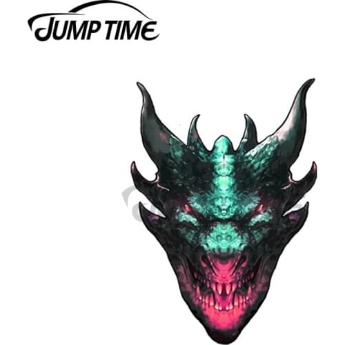 JumpTime 13 x 3.4cm Dragon Face Turquoise Decal Surfboard Laotop Car Stickers Refrigerator Waterproof Motorcycle Vinyl Car Wrap