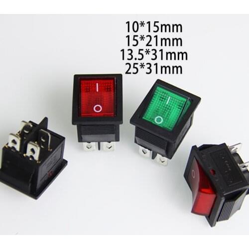 Push Button Rocker Switch 2/3/4/6 Pin Position 250V Snap-in Light On Off On Smart Eletronics Switches Waterproof Cap Cover Led