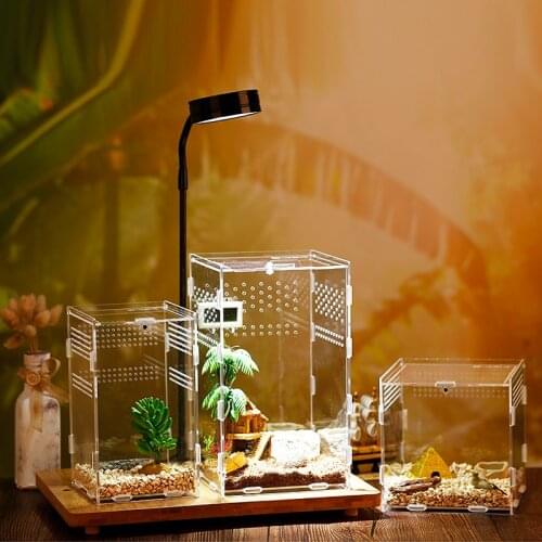 Reptile Breeding Box Acrylic Transparent Spider Lizard Scorpion Entis Acrylic Assembled Insect Breathable Terrarium