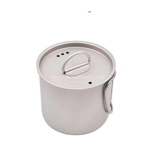 Pure Titanium 350ml 400ml 600ml 750ml Folding Handle Mug with Lid Light Tea Coffe Cup Heatable Healthy Portable for Outdoors