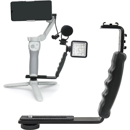 L-shaped Extended Holder Stabilizer Aluminium Alloy Holder for DJI OSMO Mobile 4 3 bracket Accessories Smooth 4 Handheld Gimbal