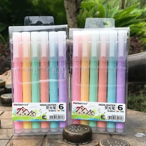 6Pcs/Set Higlighters Pen Marker Pen Pastel Highlighter Set for Marking Highlighting Journaling School Supplies