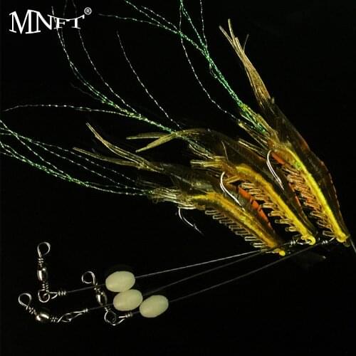 MNFT 2PCS Soft Shrimp Bait Lure Saltwater Squid Fishing Rigs Luminous Soft Lures ISCA Artificial Shrimp Lures 10cm 6g