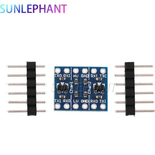 5pcs 2-way Level Conversion Sensor Module IIC I2C UART SPI 3.3V to 5V 5V to 3.3V Logic Level Shifter With Pins