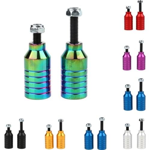 2pcs Stunt Scooter Pegs Set w/ Steel Axle Bolts Aluminum Alloy Scooter Pegs Scooter Pegs Replacement Scooter Hardware Access