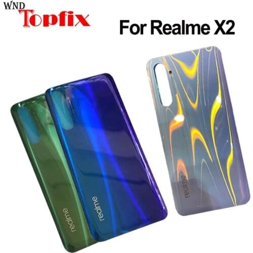 New Glass For Oppo Realme X2 Back Housing Back Cover Battery Case For Realme X2 Battery Cover Replacement