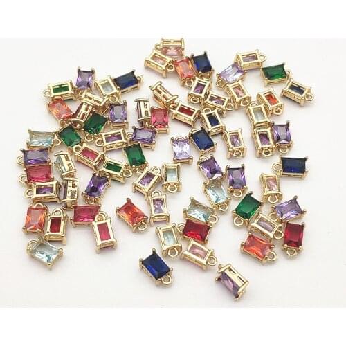 New Arrival! 10x6mm 100pcs Cubic Zirconia Rectangle Charm for Handmade Necklace/Earring DIY Parts,Jewelry Findings & Components