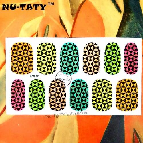 Nu-TATY 20 style Nail Wraps Stickers, Colorful Glitter Designs, Waterproof Nail Arts Polish Gel Foils Keep 2-3 weeks