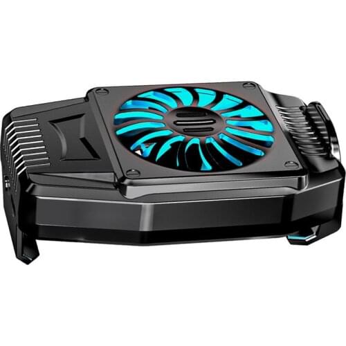 Phone Cooler USB Rechargeable Phone Cooling Fan Adjustable Portable Mobile Gaming Radiator, Black