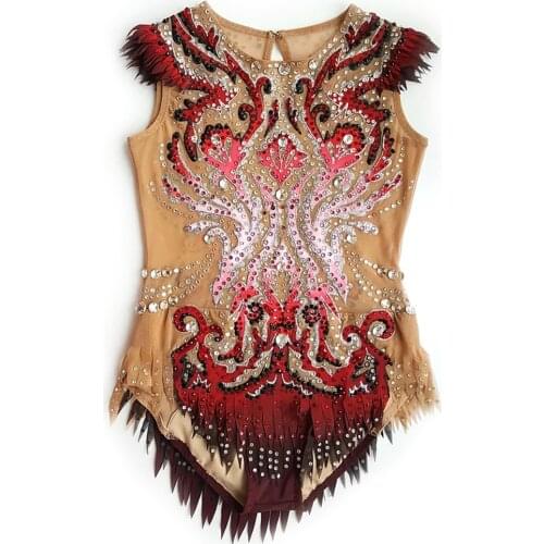 LIUHUO Ice Figure Skating Dress Girls Rhythmic Gymnastics Leotards Women Teens Spandex White Crystals Competition Wholesale