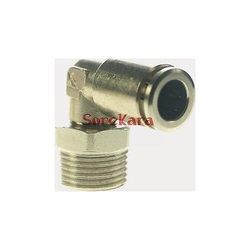 Pneumatic Nickel Brass ELbow Push In Connector Union Quick Release Air Fitting Plumbing 1/2" BSP Male to Fit Tube O/D 8mm