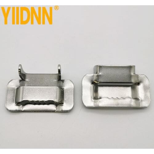 SUS201 Ear Buckle Stainless Steel, Ear-Lokt buckles for any Width banding, Pipe Clamp, Wing Seal for strapping, 100 PCS per bag