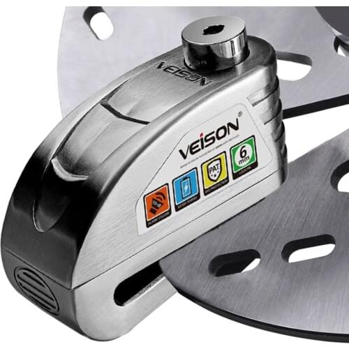 6mm Waterproof Autostart Motorcycle Alarm Lock Disc Brake Lock For Motocross Warning Security Anti theft Brake Rotor Alarm Lock