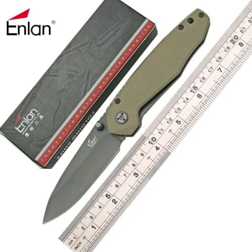 Enlan EW006 Folding Knife 8Cr13Mov Blade 58HRC G10 Handle Outdoor Camping Tools Hunting Survive Tactics Pocket Knives Gift Men