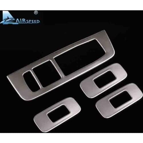 AIRSPEED Aluminum Alloy Window Lifter Control Frame Window Switch Decor Armrest Panel Refit Sticker for Volvo V40 Accessories