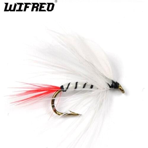 Wifreo 10PCS 10# White Red Butt May Fly Trout Flies Sale