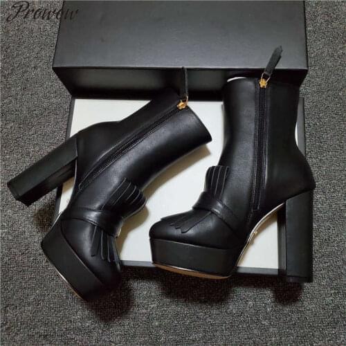 New Platform Boots Women Designer Boots Desert Boot Real Leather Coarse Size 35-42 Winter Shoes Boots Women High Heels Boot New