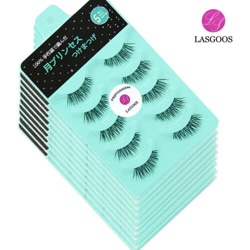 LASGOOS 50Pair Women Lady Mini Natural Looking False Eyelashes Handmade Half Cover Fake Eye Lashes Extension Wedding Makeup L-8