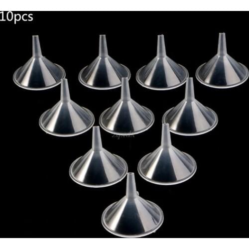 10 Pcs/lot Plastic Small Funnels For Perfume Liquid Essential Oil Filling Empty Bottle Packing Tool 50mm Drop Ship
