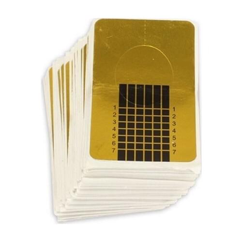 100pc Nail Art Acrylic UV LED Gel Builder Stickers Form Tip Extension Gold Black