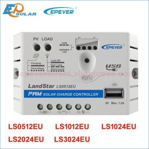 12V 24V LS0512EU LS1210EU LS1024EU LS2024EU LS3024E 5A 10A 20A 30A Solar Charge Controller PV Solar Panels Charger Regulator