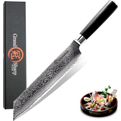 2019 Damascus Chef Knife 8.2 Inch vg10 Damascus Steel Japanese Kitchen Knives G10 Handle Razor Sharp Japanese Damascus Blade NEW