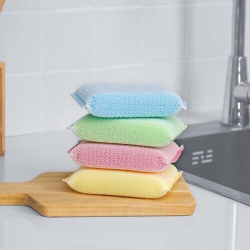 5/10pcs Kitchen Cleaning Sponge Kitchenware Brushes Car Table Cooktop Microfiber Terry Brush Pot Dishwashing Purifying Tool