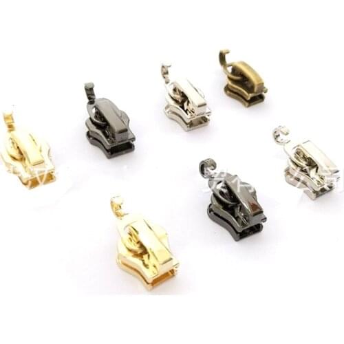 50PCS 3# 5# Eco-friendly Spring Lock Zipper Sliders for Resin Zipper Sewing Zipper Head Zip Repair Kit DIY Garment Accessories
