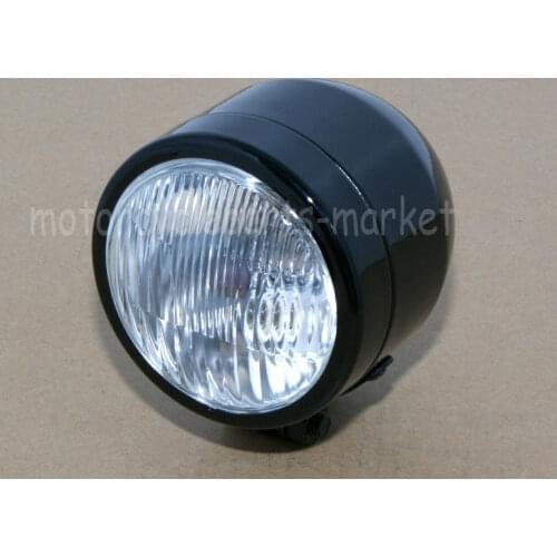 Motorcycle Accessories Retro Vintage Old School Front Head Light Custom Cafe Racer Bobber Chopper SX650 Black