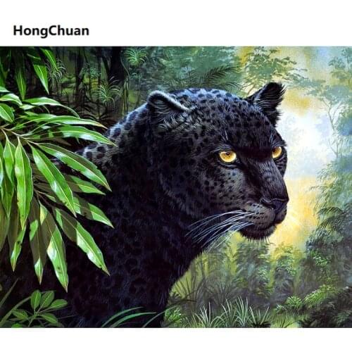 Panther 5D DIY Square/Round Diamond Painting Mosaic Cross Embroidery Home Decoration Mural Christmas Gift New Year