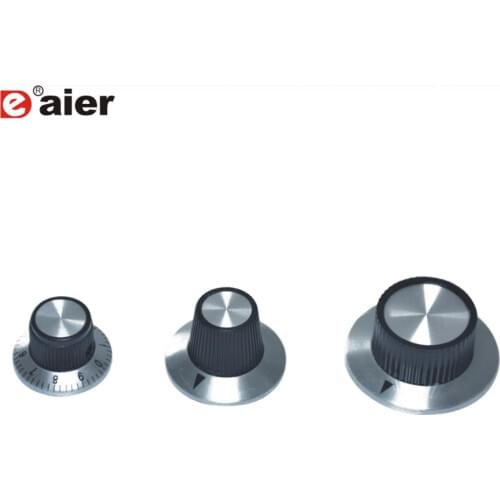5PCS Control Pedal Amp Aluminum Knobs For Potentiometer 6.35mm Shaft Hole Diameter With Numbered And Delta Marked Two Type