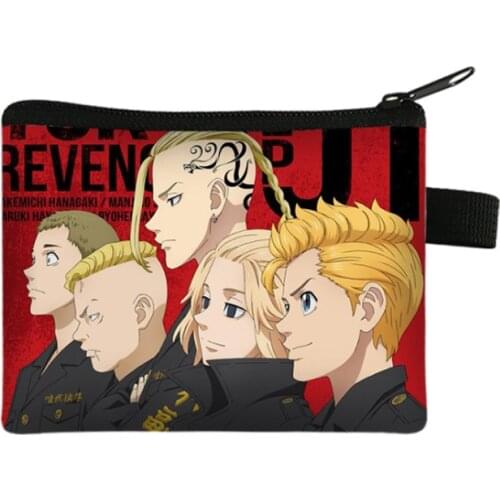Anime tokyo revengers Wallet Cartoon Figure Short Canvas Wallet Coin Card Passport Holder Packet Wallet Purse Bags Pouch