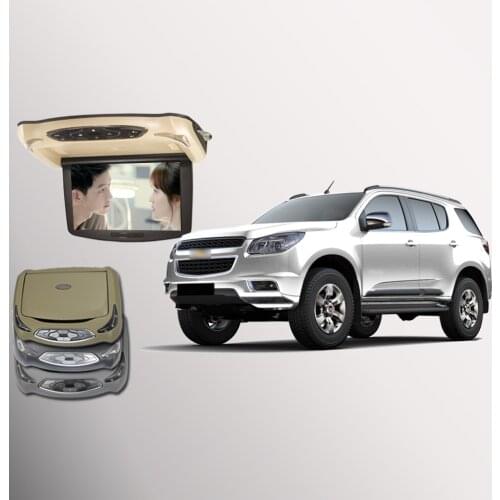 BigBigRoad For chevrolet TrailBlazer Car Flip Down LED Digital Screen Overhead Multimedia Video Ceiling Roof mounted Display DVD