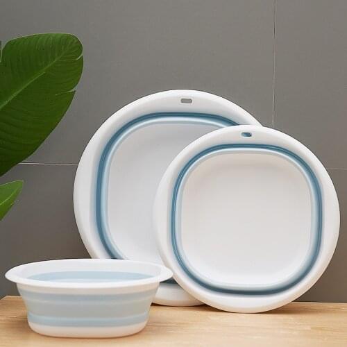 Household Folding Wash Basin Portable Sink Foot Bucket Washbasin Plastic Foldable Foot Basin Travel Outdoor Camp Basins