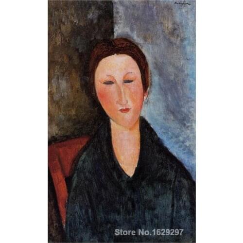 Bust of a Young Woman (Mademoiselle Marthe) by Amedeo Modigliani Canvas art Painting High quality Hand painted