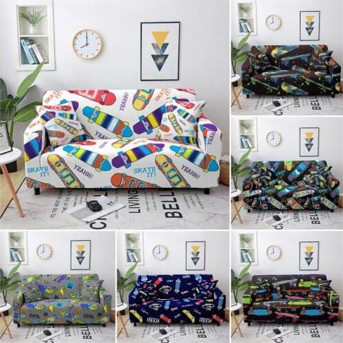 1/2/3/4 Seater Camouflage Elastic Sofa Slipcover Cartoon Pattern Sofa Covers For Living Room Sectional Couch Cover Sofa Decor