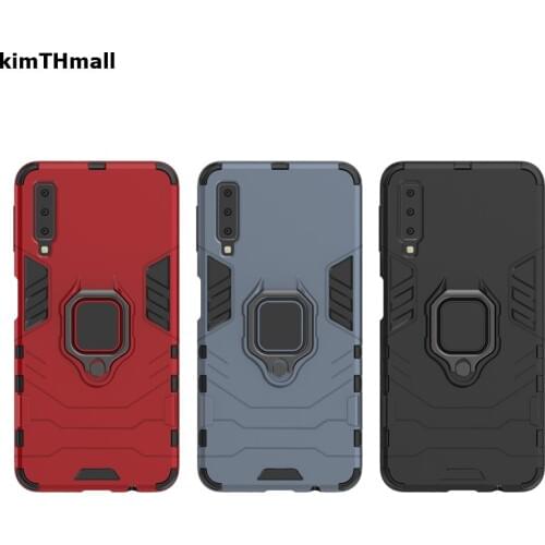 Case For Samsung Galaxy A7 2018 Back Cover Magnet finger ring stand Armor soft case For Samsung A7 2018 A750F case kimTHmall