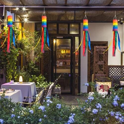 Colorful Hanging Decoration Spiral Rainbow Column Windsock Colorful Windsock Hanging Ornament Decoration Gift