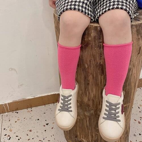 Kids Knee High Socks Color 16 Children Toddler Girls Boy Summer Spring Cotton Cute Long Sock Kawaii Baby Accessories Fashionable