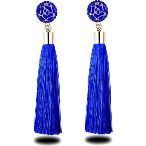 Dangle Flower Earrings Long Fringe Tassel Earrings 2018 Boho Bohemain Women Femme African Pendientes Flecos Mujer Aretes Borla