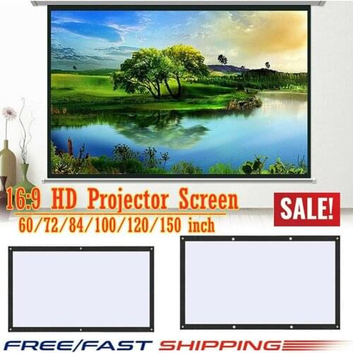 16:9 New Projector simple curtain Anti-light screen 60 72 84 100 120 inches home outdoor office portable 3d HD projector screen
