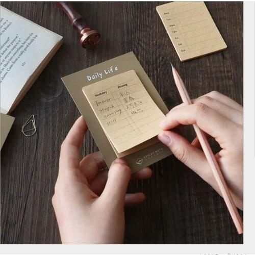 30Pages/Pack Kraft Daily Schedule Planning Time Management Weekly Plan DIY Diary Index Sticky Memos Message Notes Scratch pad